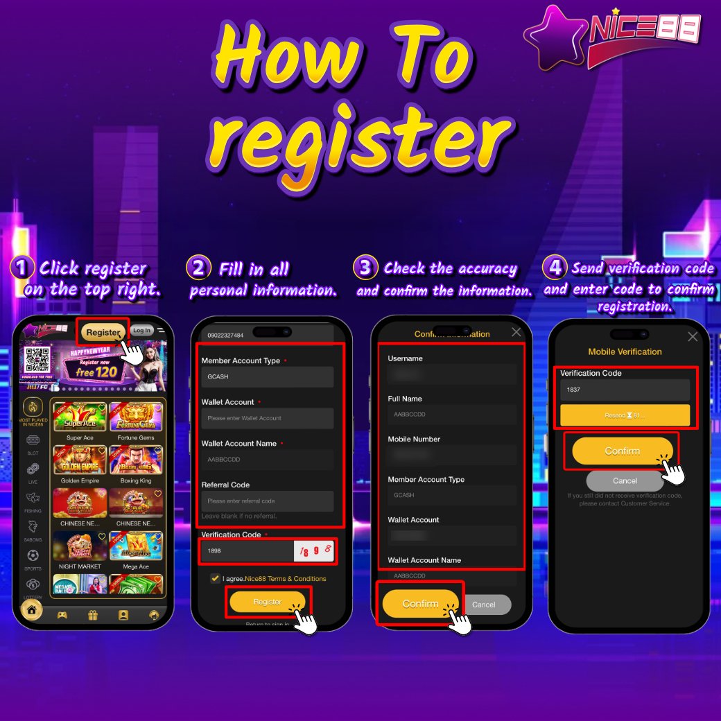 Nice88 Casino How to register